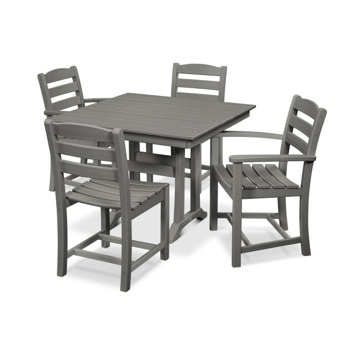 La Casa Café 5-Piece Farmhouse Dining Set with Trestle Legs