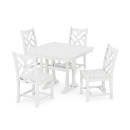 Chippendale Side Chair 5-Piece Dining Set with Trestle Legs