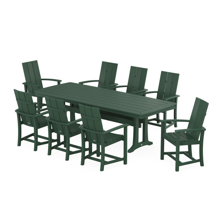 Modern Adirondack 9-Piece Dining Set with Trestle Legs