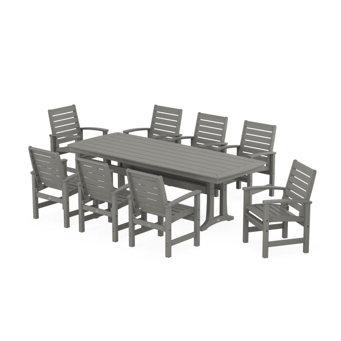 Signature 9-Piece Dining Set with Trestle Legs