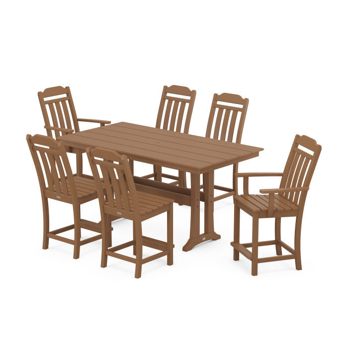 Country Living 7-Piece Farmhouse Counter Set with Trestle Legs