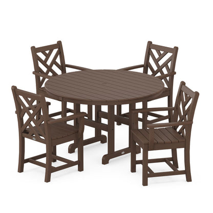 Chippendale 5-Piece Round Farmhouse Dining Set