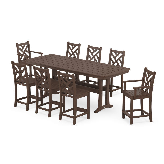Chippendale 9-Piece Counter Set with Trestle Legs