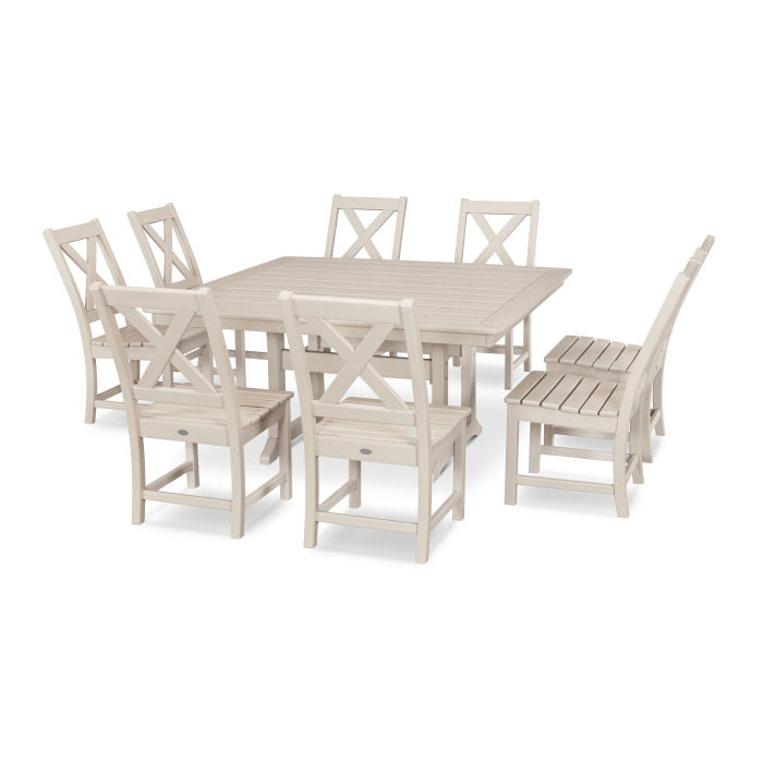 Braxton 9-Piece Nautical Trestle Dining Set