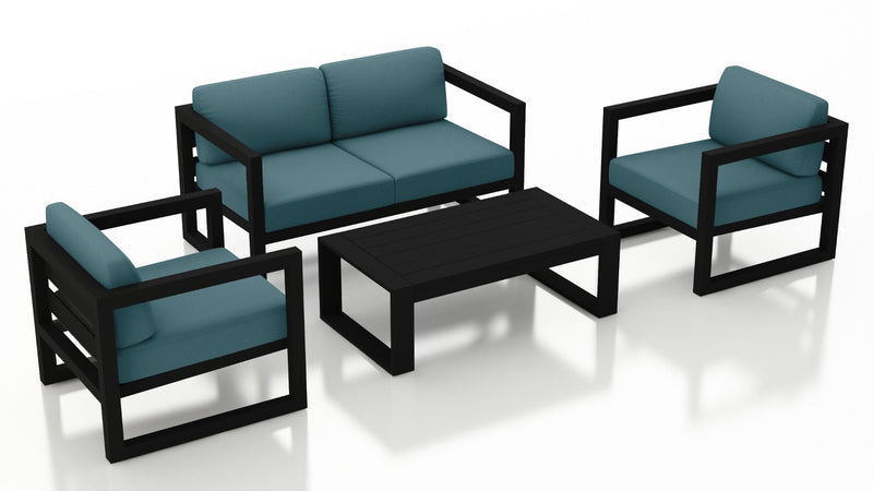 Avion 4 Piece Sofa Set - Black HL-AVN-BK-4SS