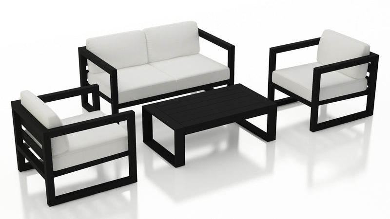 Avion 4 Piece Sofa Set - Black HL-AVN-BK-4SS