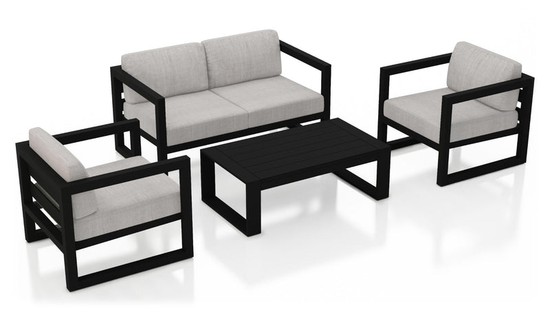 Avion 4 Piece Sofa Set - Black HL-AVN-BK-4SS