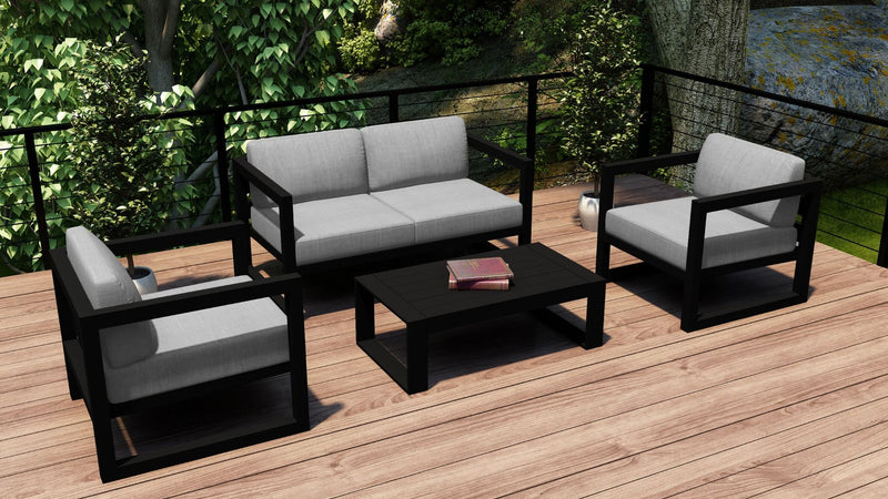 Avion 4 Piece Sofa Set - Black HL-AVN-BK-4SS