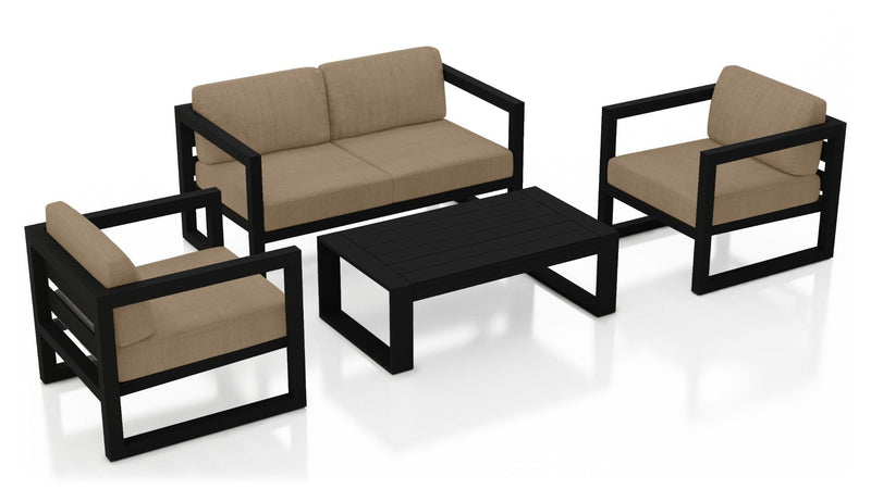 Avion 4 Piece Sofa Set - Black HL-AVN-BK-4SS