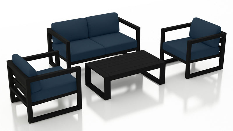 Avion 4 Piece Sofa Set - Black HL-AVN-BK-4SS