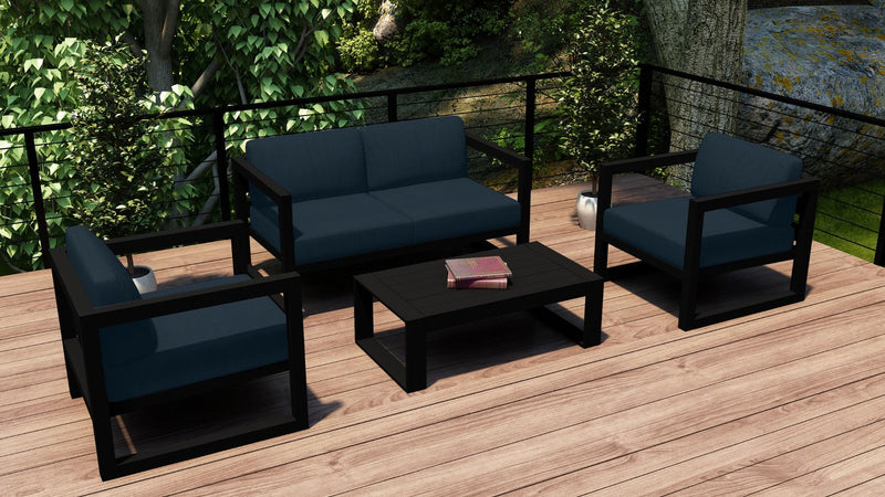 Avion 4 Piece Sofa Set - Black HL-AVN-BK-4SS