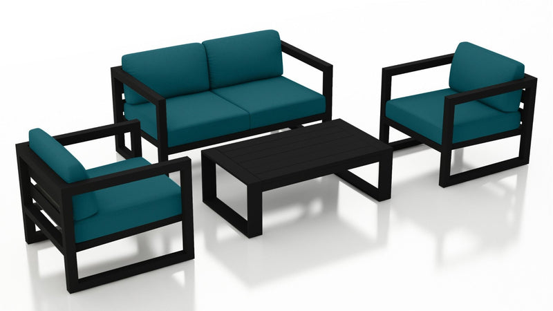 Avion 4 Piece Sofa Set - Black HL-AVN-BK-4SS