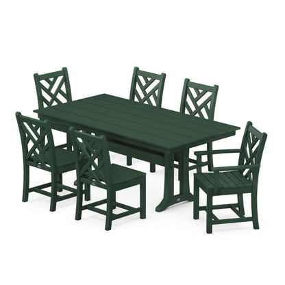 Chippendale 7-Piece Farmhouse Trestle Dining Set