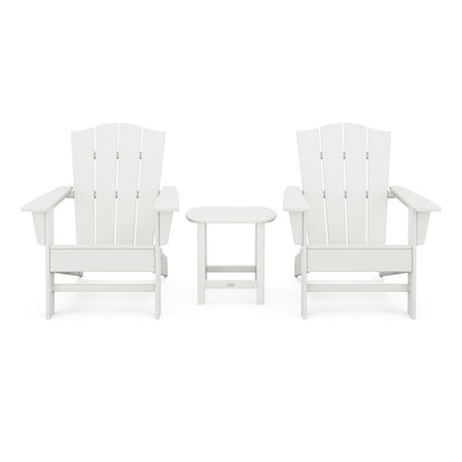 Wave 3-Piece Adirondack Chair Set with The Crest Chairs in Vintage Finish