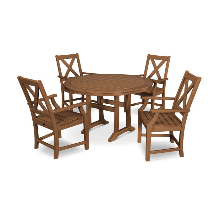 Braxton 5-Piece Nautical Trestle Arm Chair Dining Set