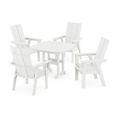 Modern Curveback Adirondack 5-Piece Dining Set in Vintage Finish