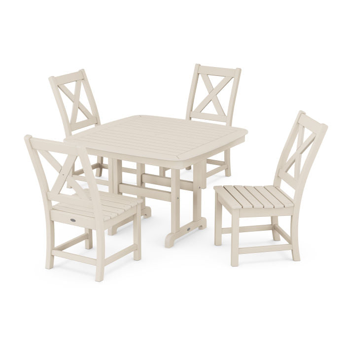 Braxton Side Chair 5-Piece Dining Set with Trestle Legs