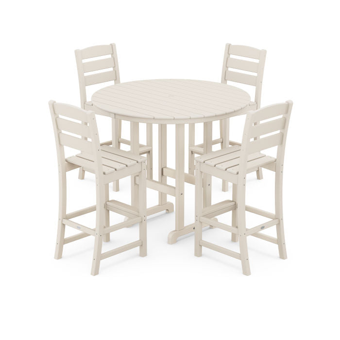 Lakeside 5-Piece Round Farmhouse Side Chair Bar Set