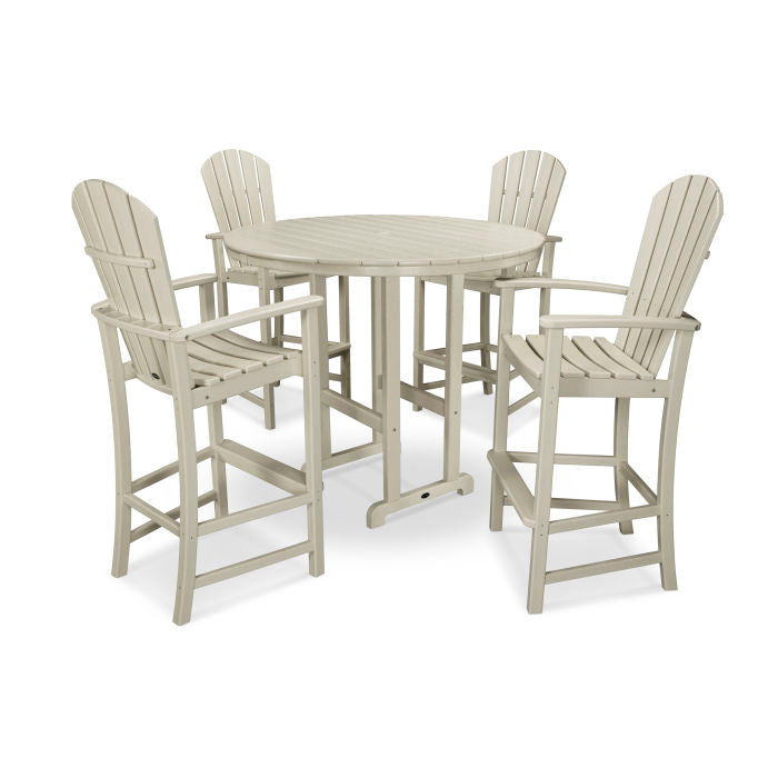 Palm Coast 5-Piece Round Farmhouse Bar Set