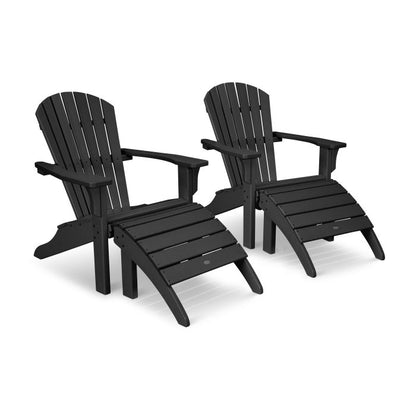 Seashell Adirondack Set with Ottomans