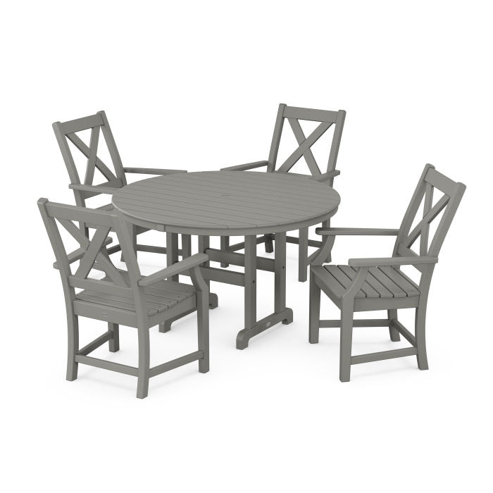 Braxton 5-Piece Round Farmhouse Dining Set