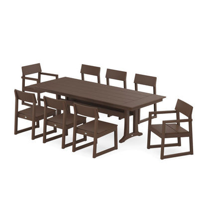 EDGE 9-Piece Farmhouse Dining Set with Trestle Legs