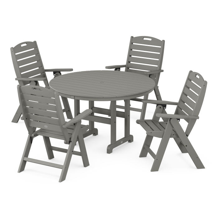 Nautical 5-Piece Round Farmhouse Dining Set