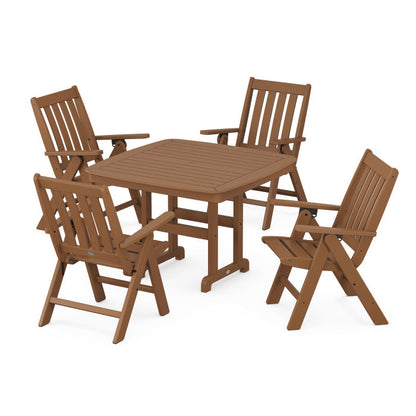 Vineyard Folding Chair 5-Piece Dining Set