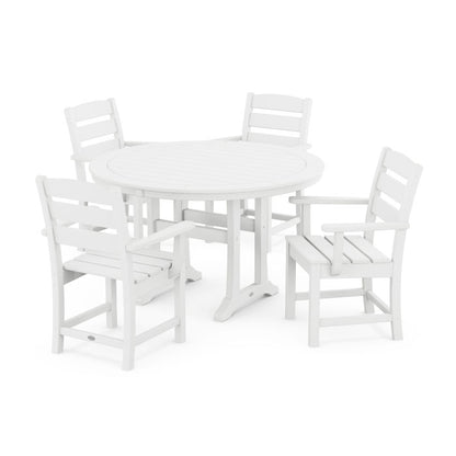 Lakeside 5-Piece Round Dining Set with Trestle Legs