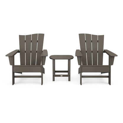 Wave 3-Piece Adirondack Chair Set in Vintage Finish