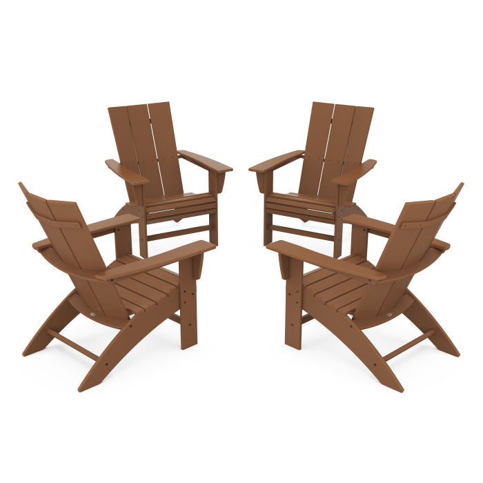 4-Piece Modern Curveback Adirondack Conversation Set