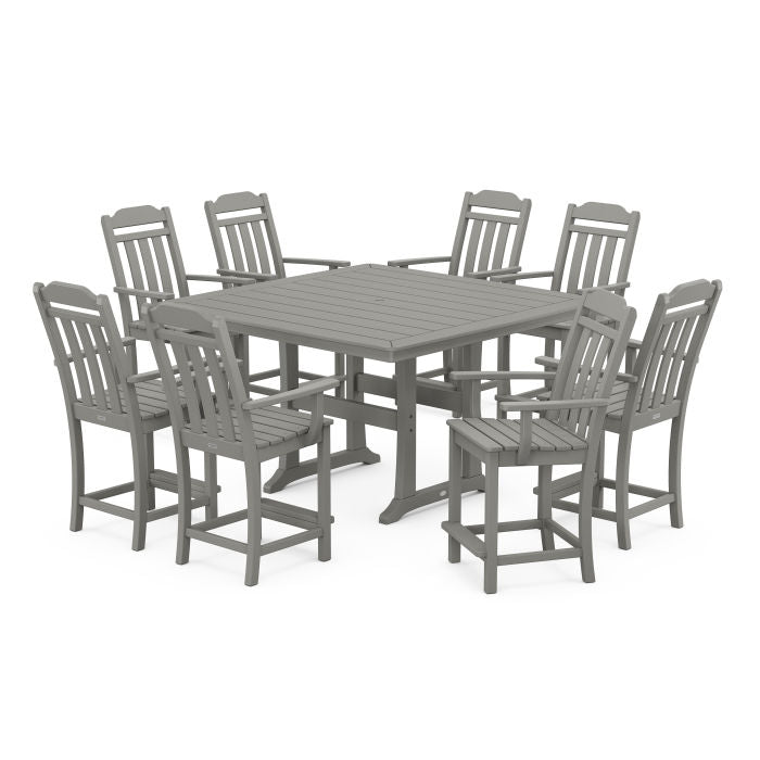 Country Living 9-Piece Square Counter Set with Trestle Legs