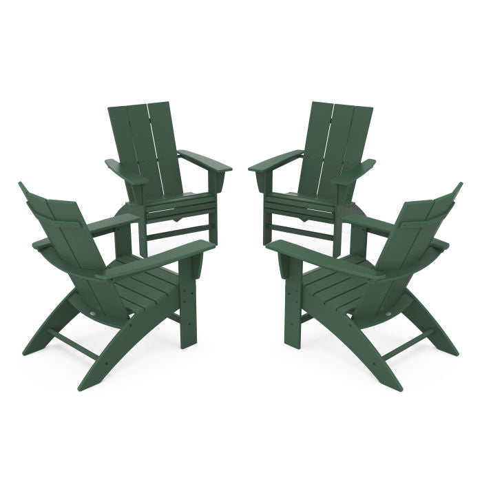 4-Piece Modern Curveback Adirondack Conversation Set