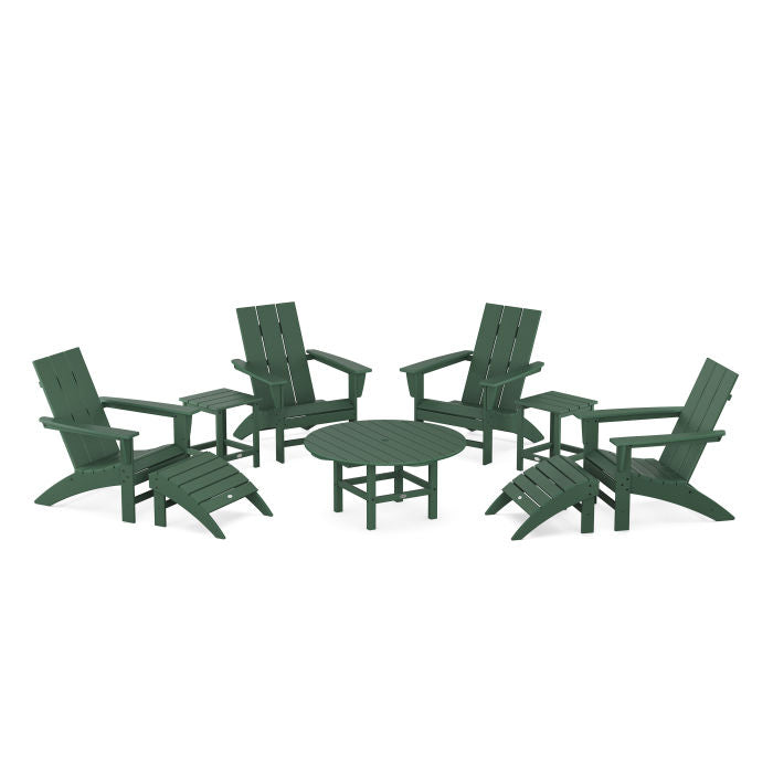 Modern Adirondack Chair 9-Piece Conversation Set