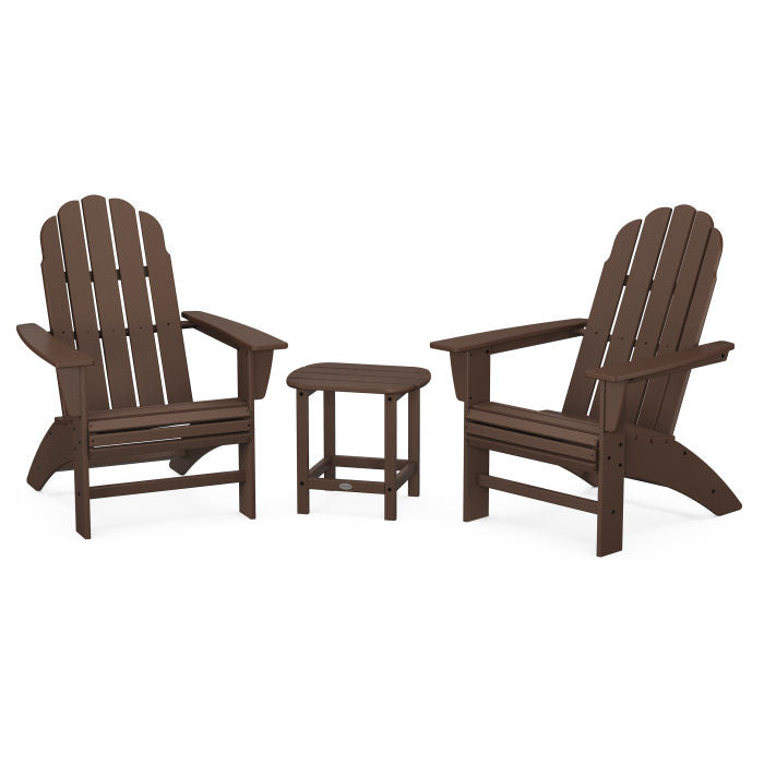 Vineyard 3-Piece Curveback Adirondack Set with South Beach 18" Side Table