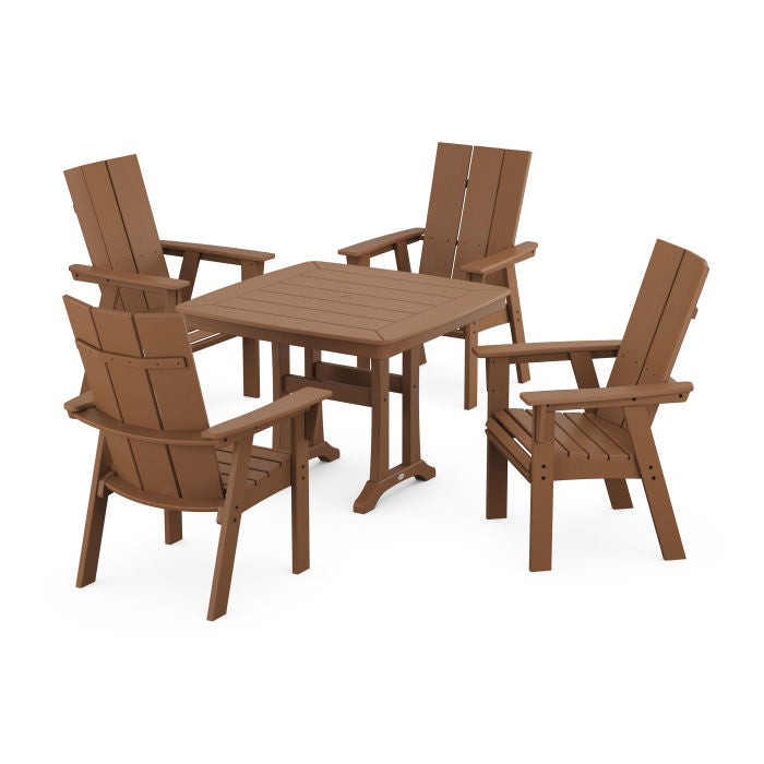 Modern Adirondack 5-Piece Dining Set with Trestle Legs