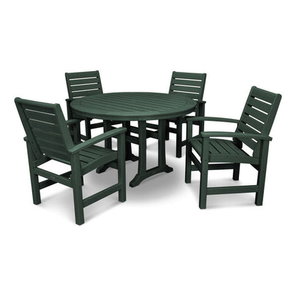 Signature 5-Piece Round Dining Set with Trestle Legs