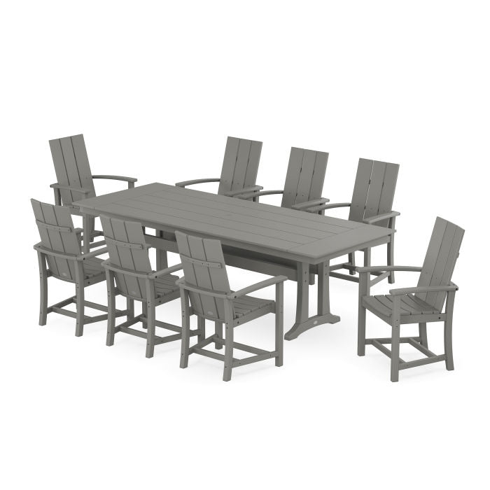 Modern Adirondack 9-Piece Farmhouse Dining Set with Trestle Legs