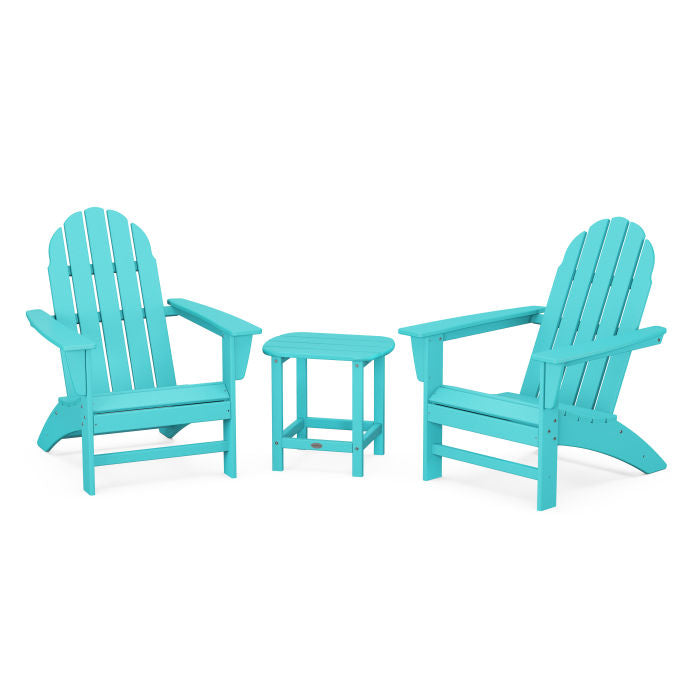 Vineyard 3-Piece Adirondack Set with South Beach 18" Side Table