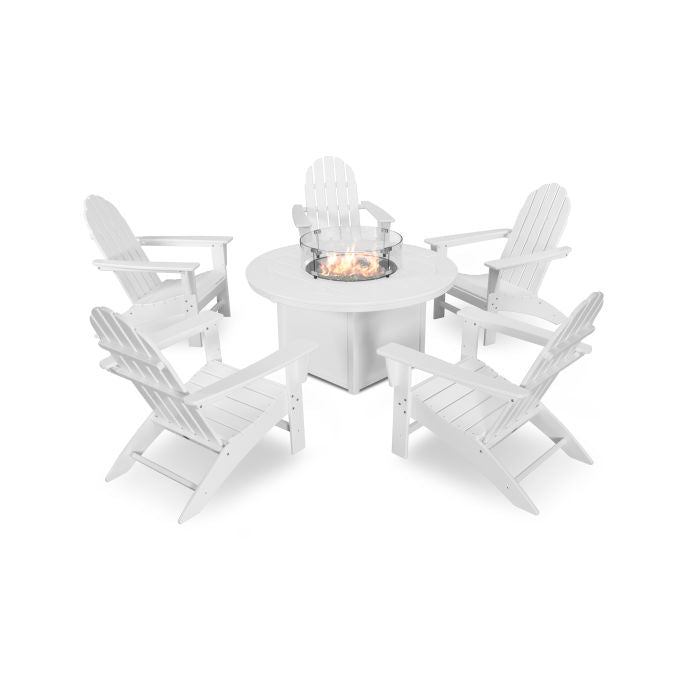 Vineyard Adirondack 6-Piece Chat Set with Fire Pit Table