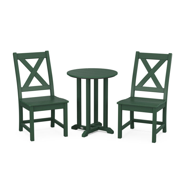 Braxton Side Chair 3-Piece Round Dining Set