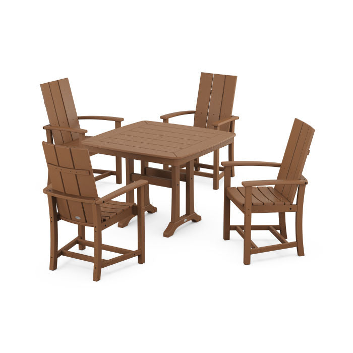 Modern Adirondack 5-Piece Dining Set with Trestle Legs