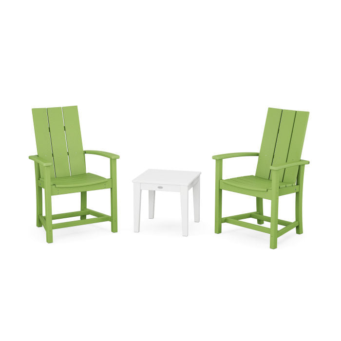 Modern 3-Piece Upright Adirondack Chair Set