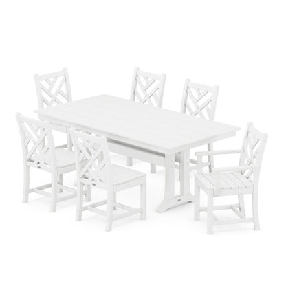 Chippendale 7-Piece Farmhouse Trestle Dining Set