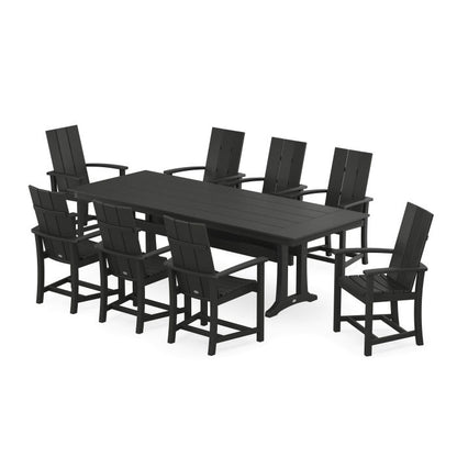 Modern Adirondack 9-Piece Farmhouse Dining Set with Trestle Legs