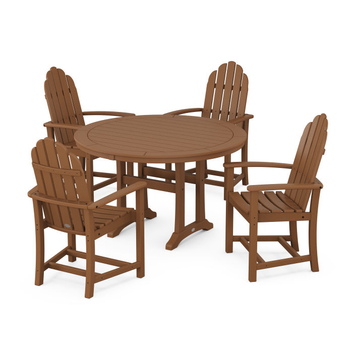 Classic Adirondack 5-Piece Round Dining Set with Trestle Legs