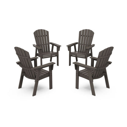 Nautical 4-Piece Curveback Upright Adirondack Conversation Set in Vintage Finish