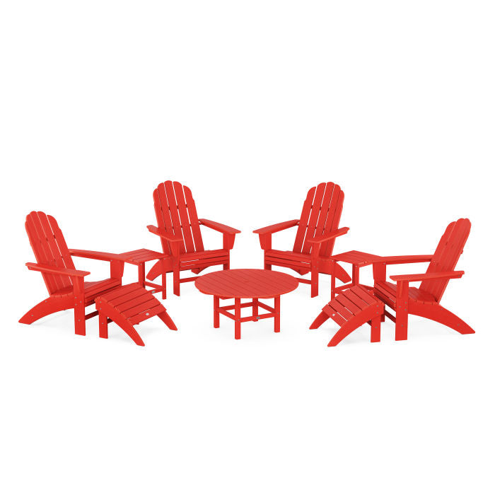 Vineyard Curveback Adirondack Chair 9-Piece Conversation Set