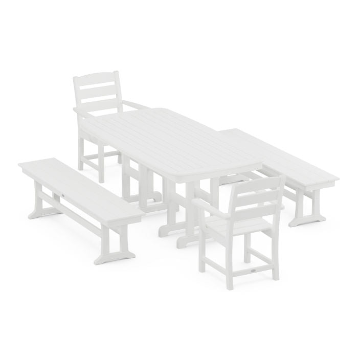 Lakeside 5-Piece Dining Set with Benches