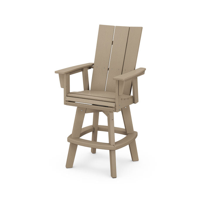 Modern Curveback Adirondack Swivel Bar Chair in Vintage Finish